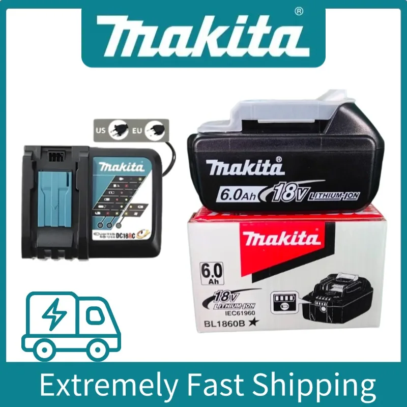 

Genuine Makita 18V 6Ah Lithium Battery, Original Makita Replacement for BL1815 BL1830 BL1850, Long Lasting Power Supply