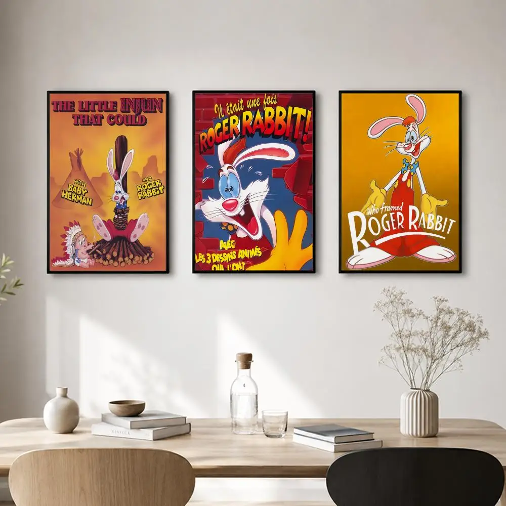 Movie Who Framed Roger Rabbit Poster Self-adhesive Art Waterproof Paper Sticker Coffee House Bar Room Wall Decor