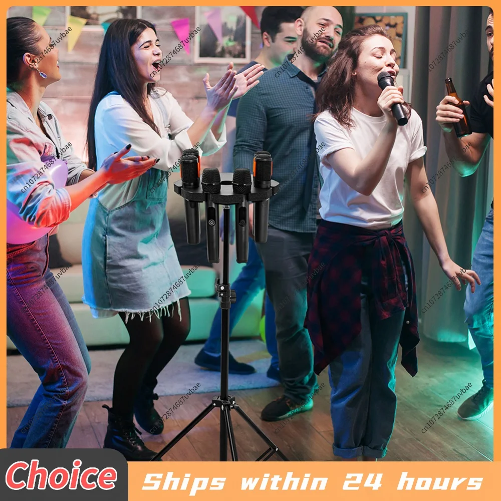 8-Slot Microphones Stand Holder Detachable Mic Organizer Easy Installation Mount Storage Bracket Mics Holders For Studio Karaoke
