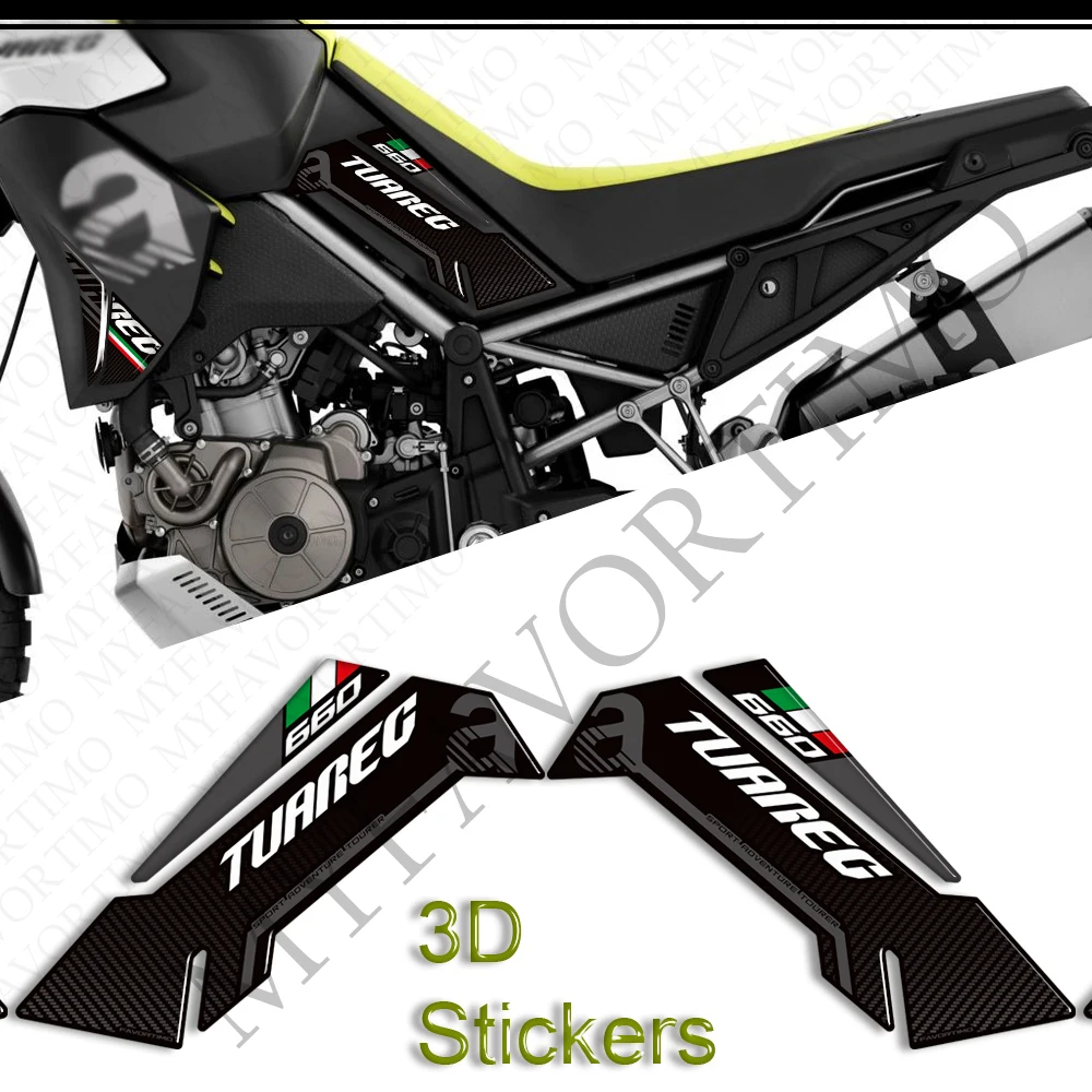 For Aprilia Tuareg 660 RALLY Tank Pad Bike Protection Adventure Handshield Windshield Handguard 3D Stickers Decals 2022-2026