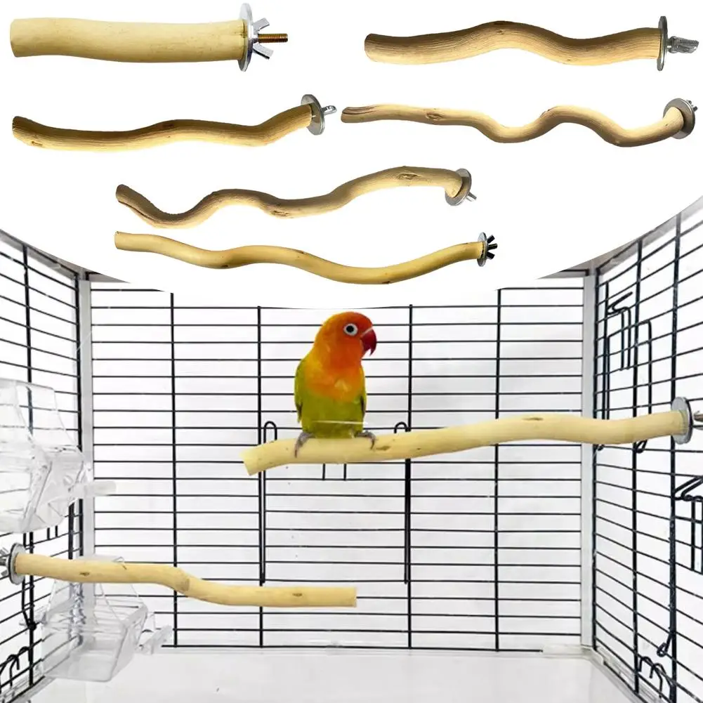 Natural Parrot Perch Bird Stand Tree Stick Paw Grinding Fork Bird Birdcage Standing Accessories Climbing Toys Branches D6D6