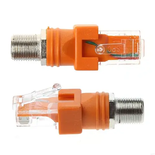 Imagen 2 del producto Adaptador coaxial a Ethernet, convertidor coaxial RF F hembra a RJ45 macho para probador
