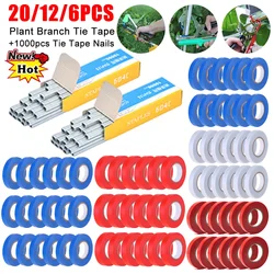 6-20pc PVC Plant Tie Tapetools Branch Tape with Staple Tying Binding Tie Tape For Garden Tools Tying Machine Fruit Tree Tapenter