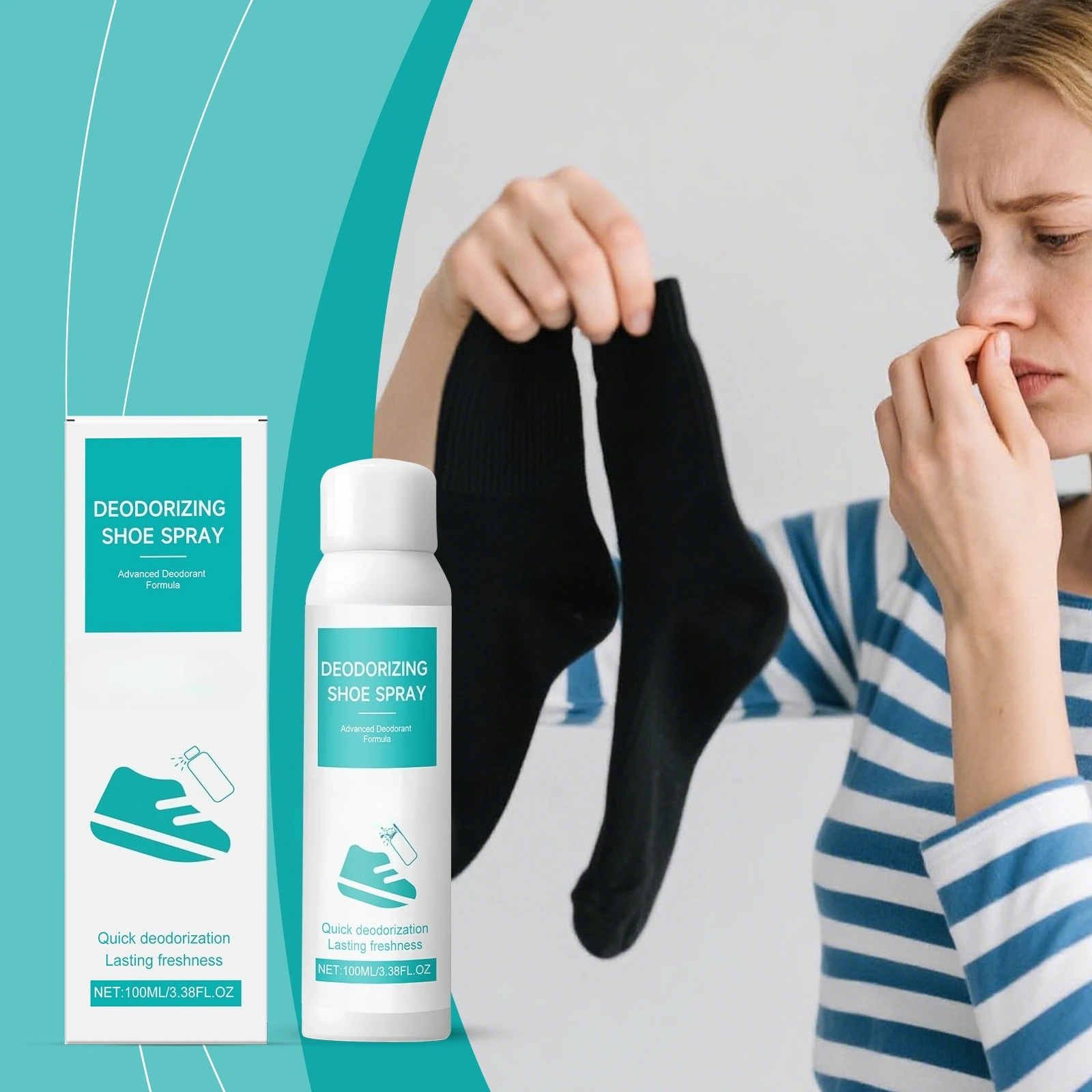 

100ml Shoe Shock Antibacterial Spray Foot Odor Shoes Stink Freshener Socks Odor Remover Spray Refresh Antiperspirant