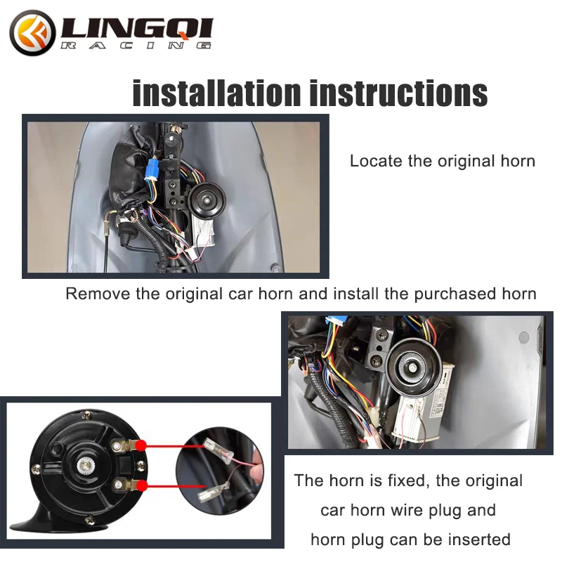 LINGQI Pit Dirt Bike Motorcycle Loud Horn Speakers Waterproof 12V for Electrical Moto Round Warning Voice Signal Accessories