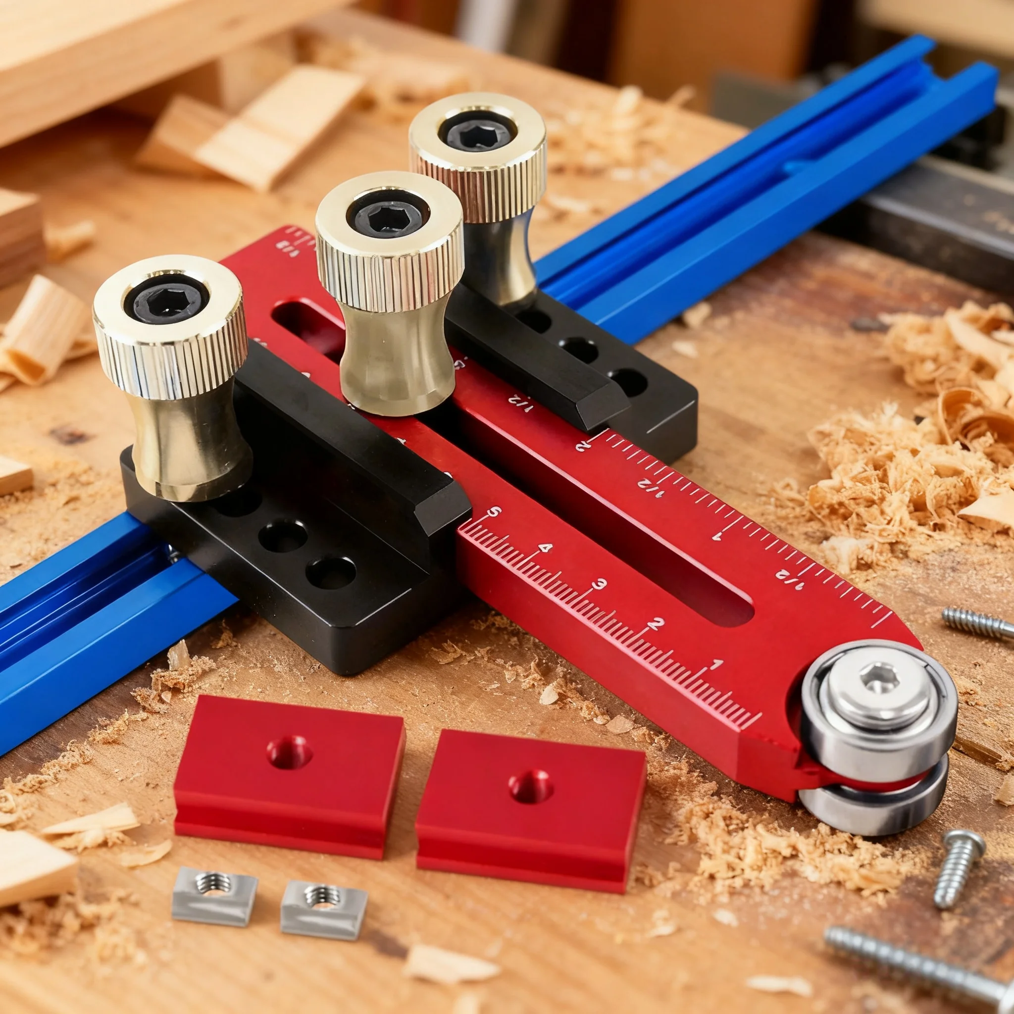 Table Saw Cutting Guide Tool For Woodworking, Adjustable Rip Fence With T-Bolts Compatible With Most Standard Saws And Routers