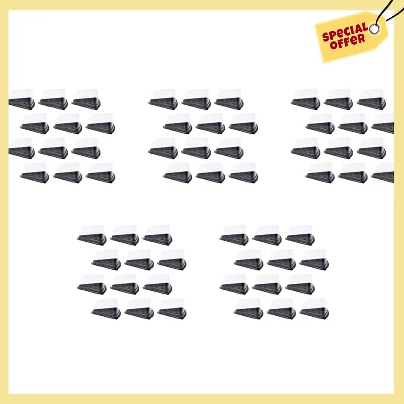 

-BABQ 500Pcs Cake Slice Plastic Clear Cupcake Container Cheesecake Box With Blister Box With Black Bottom