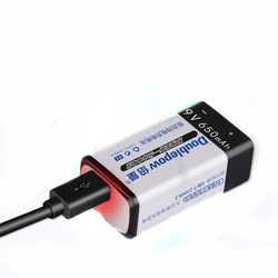 1pcs/lot New 650mAh 9V Rechargeable Battery USB Lithium Polymer Battery Instrument Children's Toy Special Battery