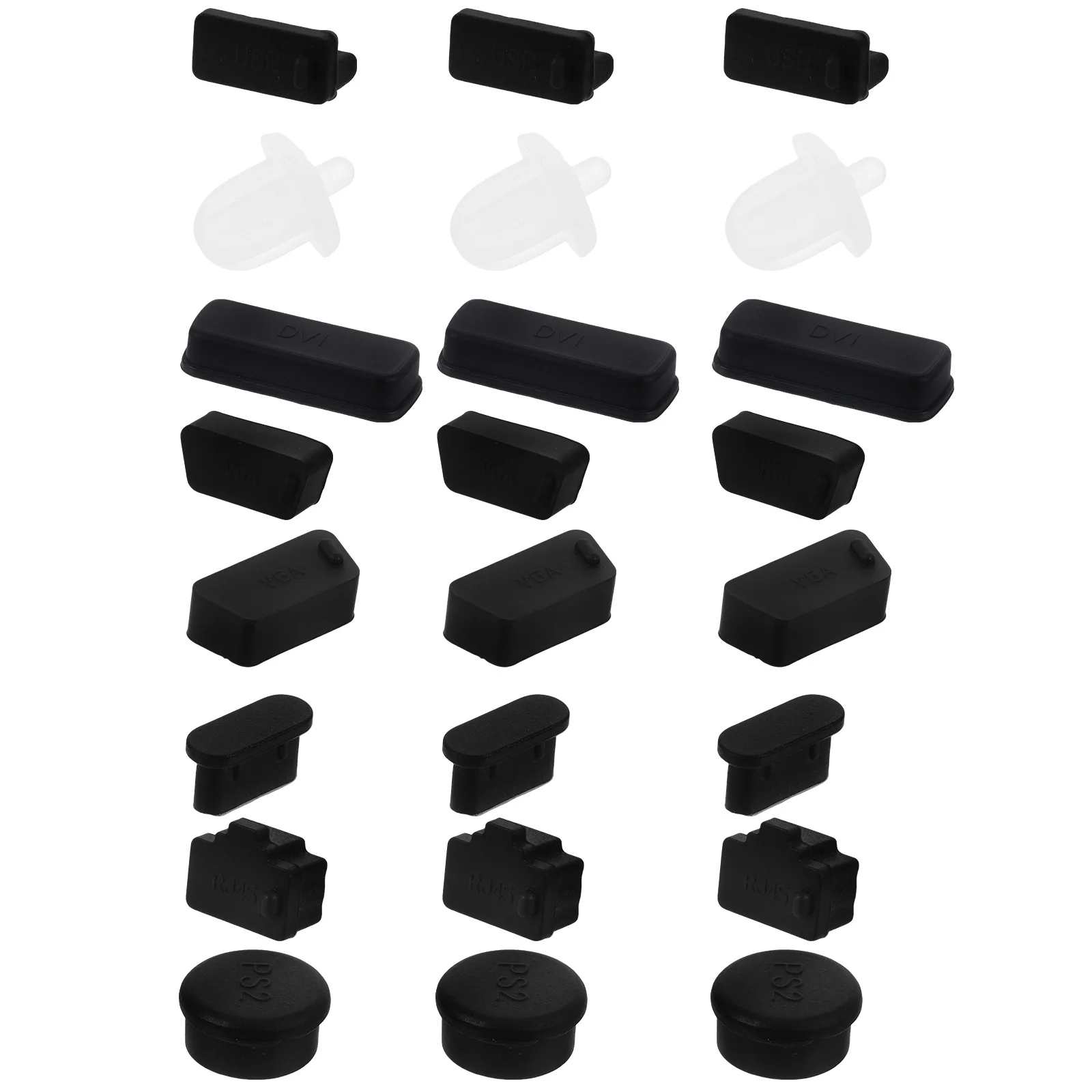 24 Pcs Computer Anti Stopper Motherboard Dust Plug Motherboards Protector Black