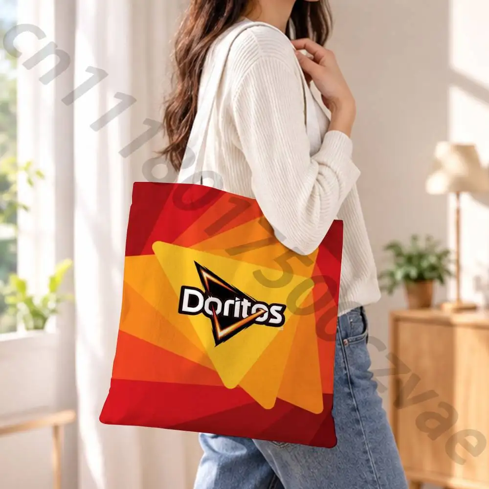 Funny D-Doritos Chips Reusable Fashionable Backpack Multifunctional Handbag Canvas Shopping Bag