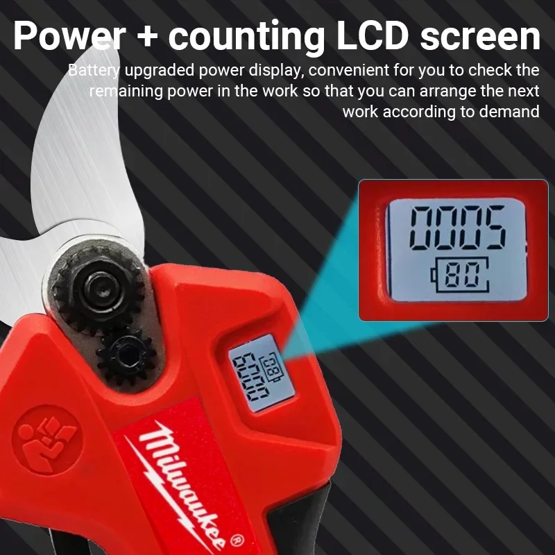 Milwaukee 25mm bezkartáčové elektrické nůžky akumulátorové ruční prořezávání keřů a větví stromů pro 18V baterii Pin 2025 - náhled 6