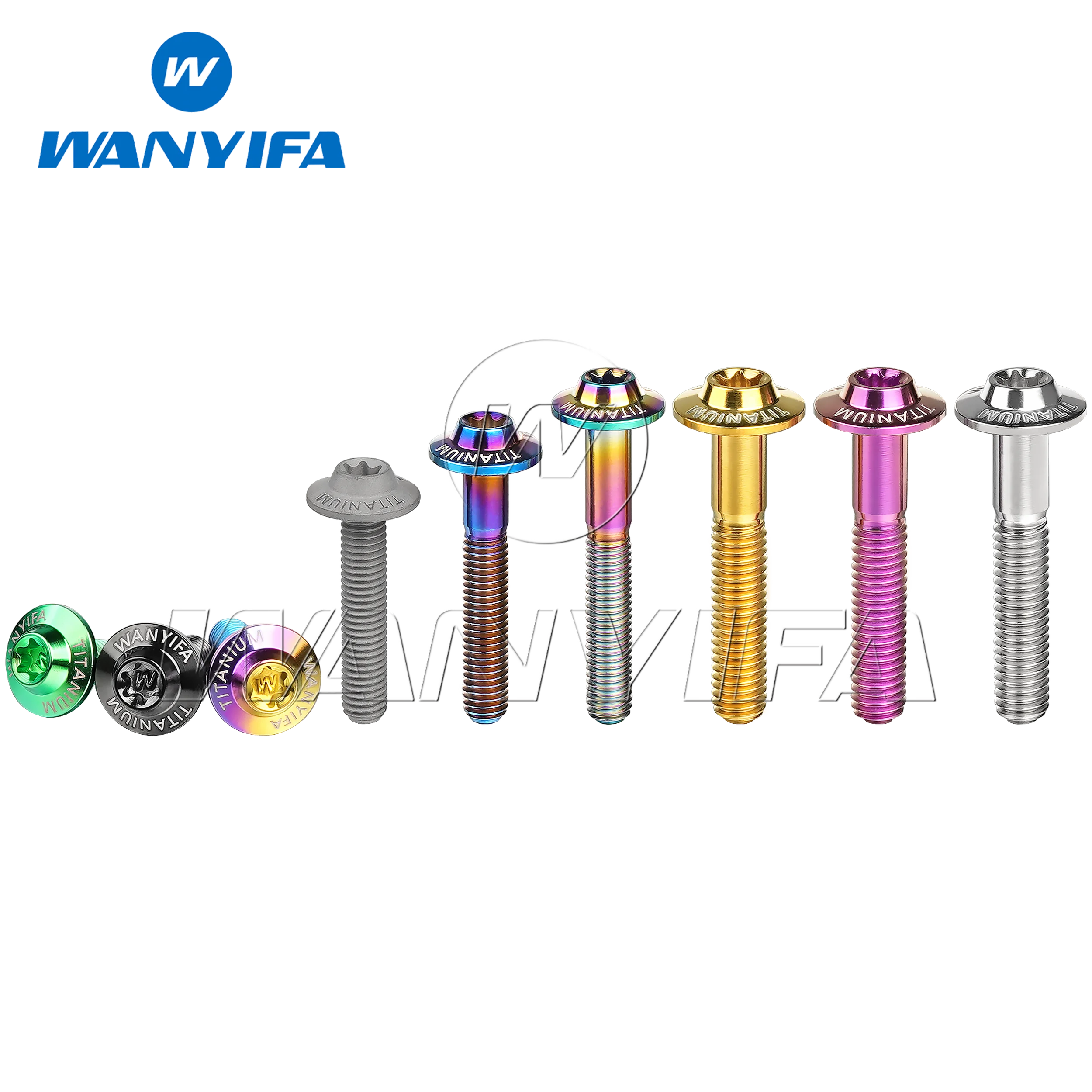 Wanyifa Titanium Bolt M5 M6X10 /12/15/20/25/30/35Mm Butterfly-Bevel Head Cap for Motorcycle Disc Brakes Inner Thread