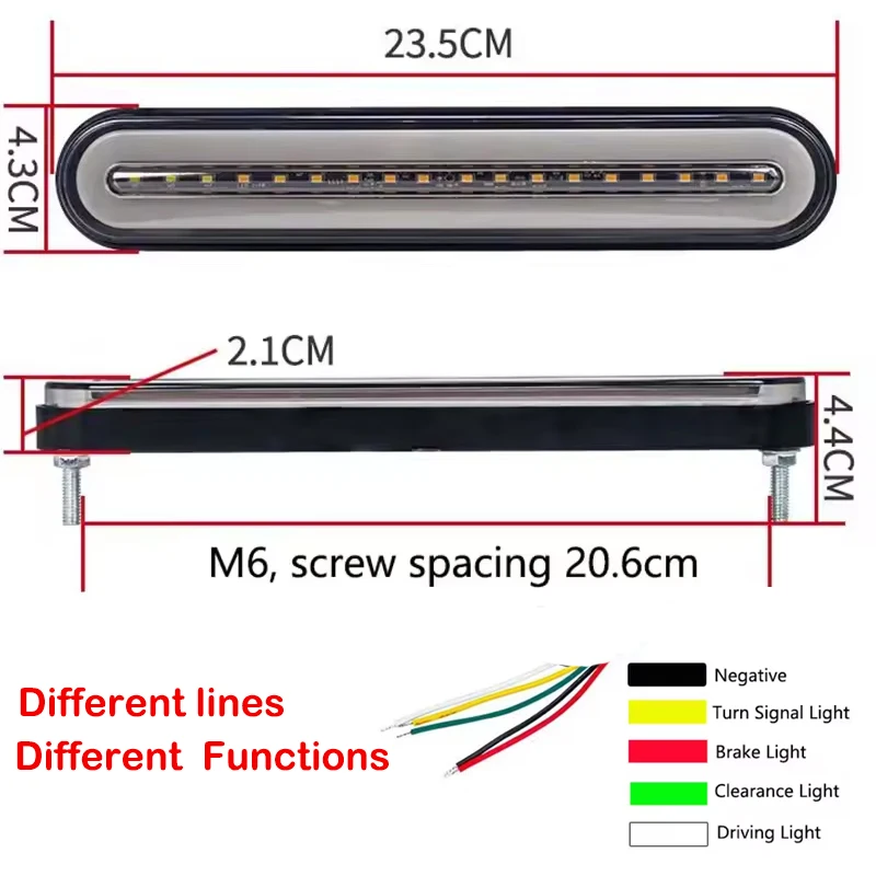 3-in-1 LED Truck Tail Light 12V Stop/Turn/Reverse Light for Trailer, Van, Lorry Bright 54 LED Brake Lamp with Waterproof Design