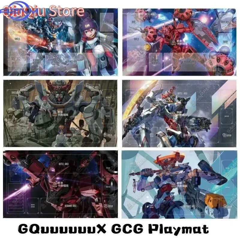 Anime Mecha and Character TCG Game Zone Print Mouse Pad, Rubber Non-Slip Base, Smooth Surface for Card Game and Desktop Gaming U