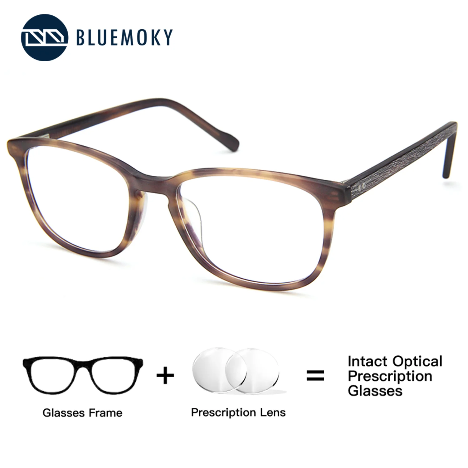 

BLUEMOKY Acetate Square Prescription Glasses, Optical Color Change for Men and Women, Anti Blue Light Progressive Myopia