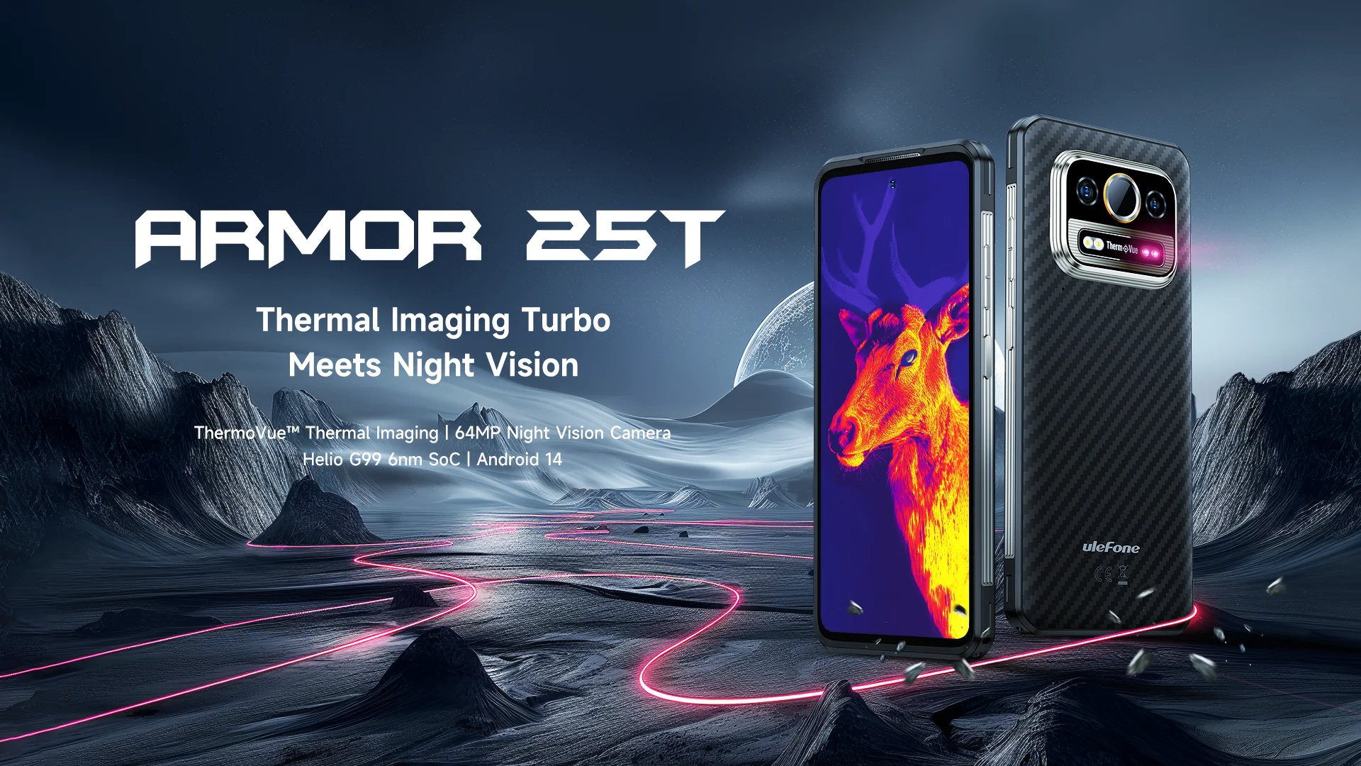 Ulefone Armor 25T NFC 8ГБ 256ГБ 6500mAh 4G Thermal lmaging By FLIR Rugged 64MP Night Vision Android 14 глобальная версия