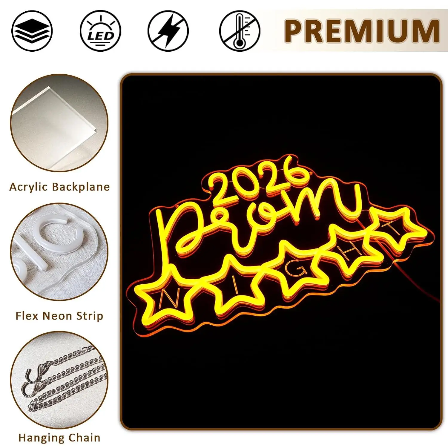 2026 Prom Night Neon Sign USB Dimmable LED Light For High School College Graduation Dance Party Wall Decor Backdrop Neon Light