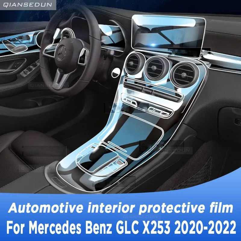 

For Mercedes Benz GLC X253 260 2020-2022 Gearbox Panel Navigation Automotive Interior Screen Protective Film TPU Anti-Scratch