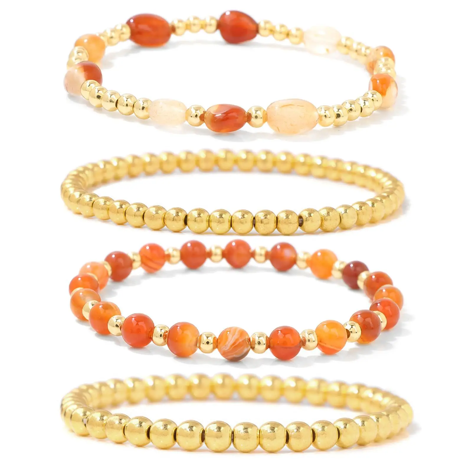 Cross-border new black gallstone gold bead elastic rope bracelet, natural amethyst Endeavour irregular women's bracelet set
