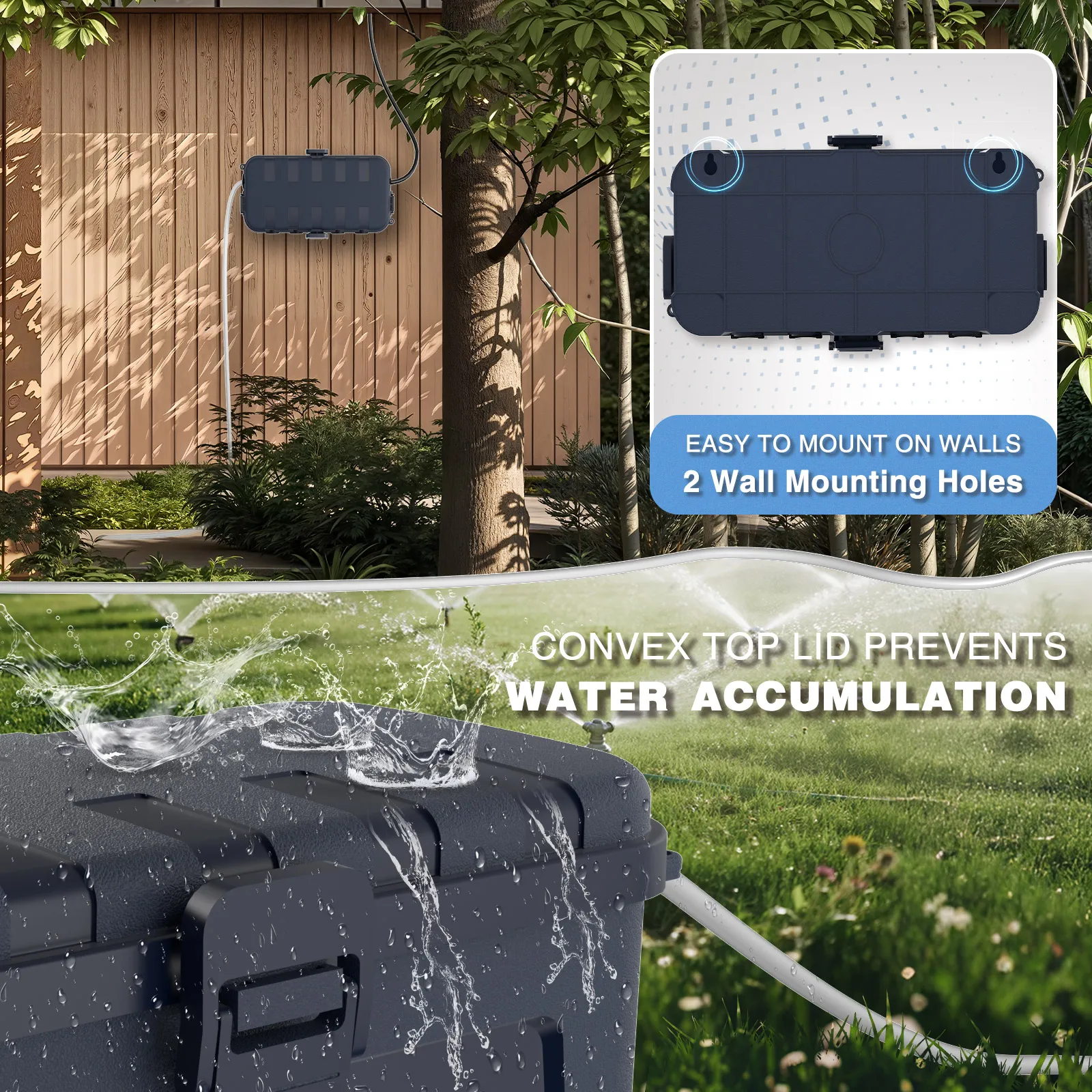 2 Pcs Medium Waterproof Cable Box IP54 Waterproof Junction Box Waterproof Tool Box For Extension Cables Power Strips Angle Plugs