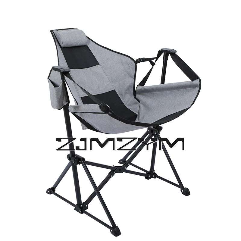 Outdoor Folding Rocking Chair Relax Recliner Portable Camping Chair Fishing Beach Armchair Garden Deckchairs