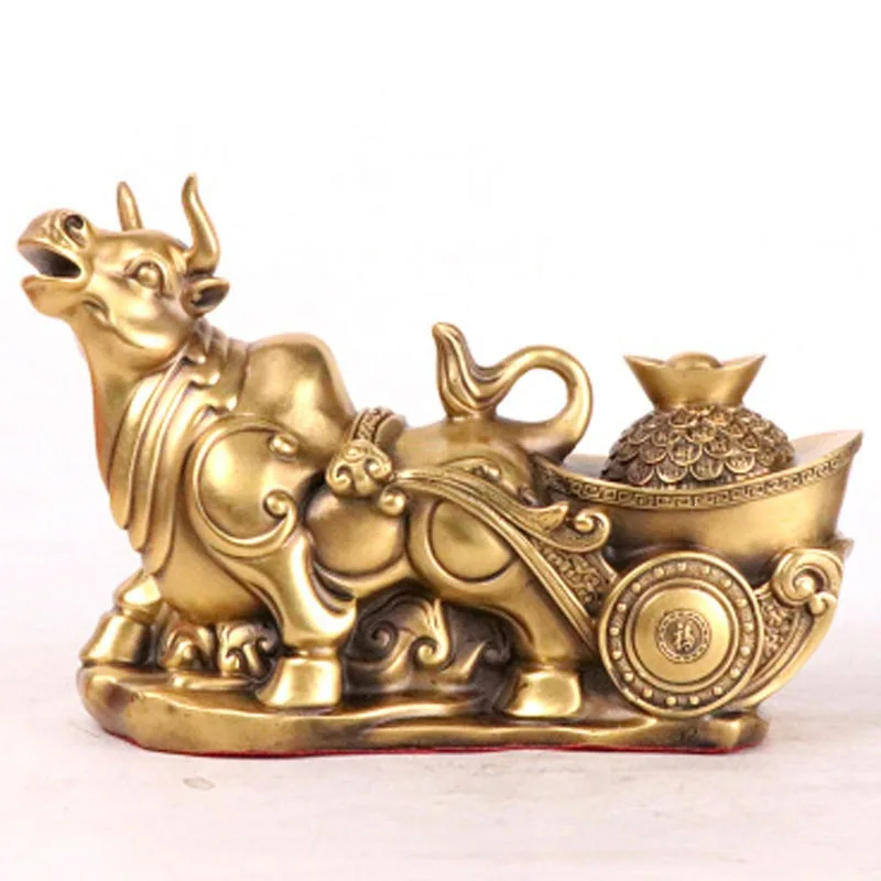 Bronze Ox , Ox Gold Ingots, Ox Pulling Cart, Creative Craft Ornament
