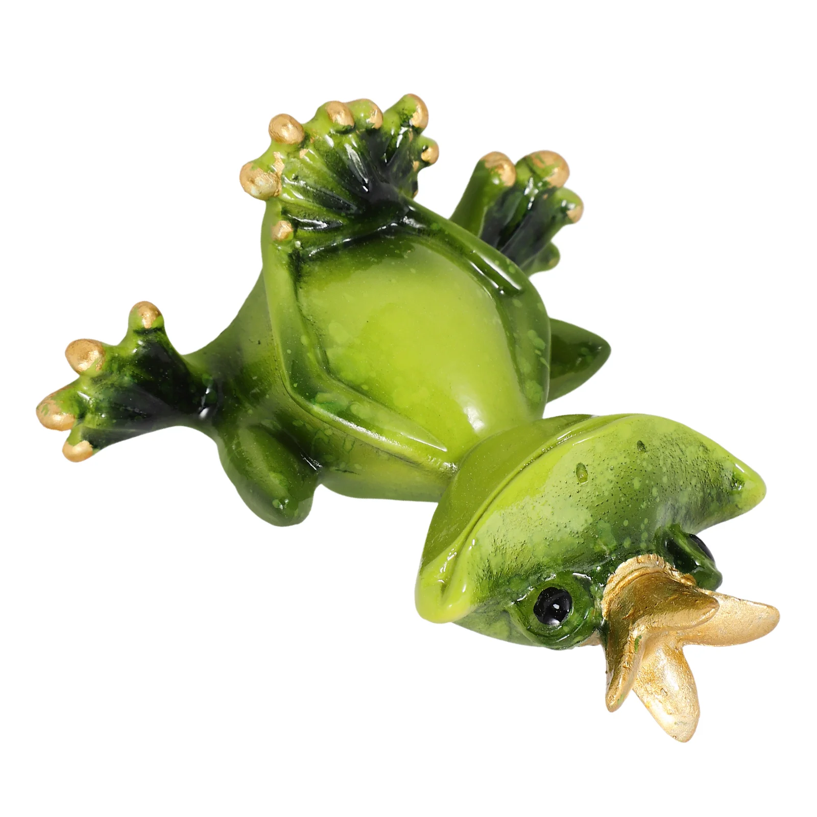 Frog Entryway Ornament Garden Figure Crown Sculpture Mini Statue Resin Desktop Decor