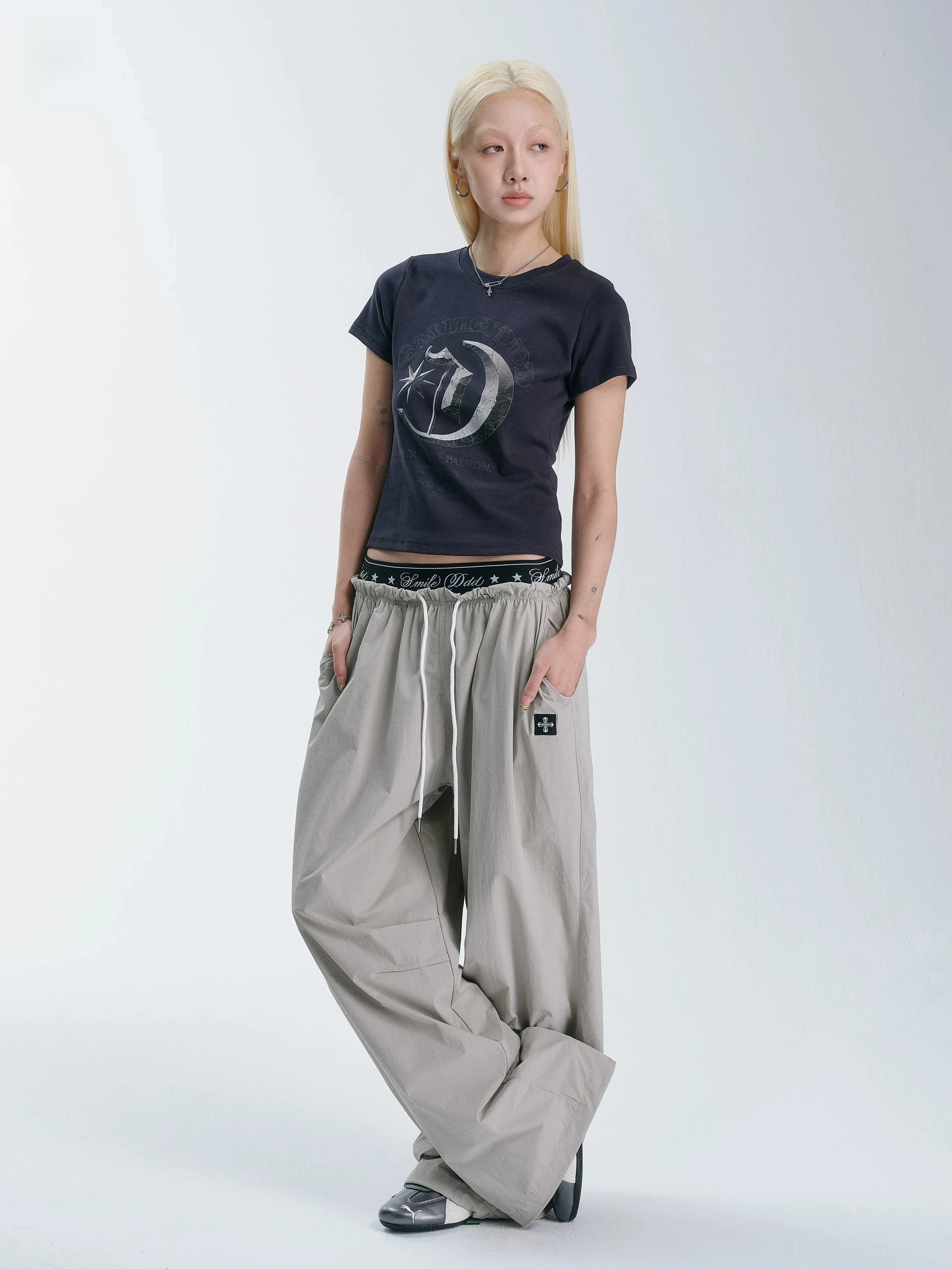 Quick Dry Workwear Pants American Double Waist Head Sports Sun Protection Wide Leg Dancing Long Pants Women's Fashion Workwear