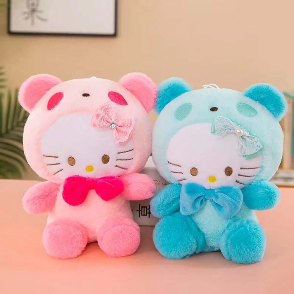 25cm Kawaii Sanrio peluche bambola Tos Hello Kitty My Melody Kuromi Anime Cinnamoroll cartone animato animale farcito decorazione regalo per i