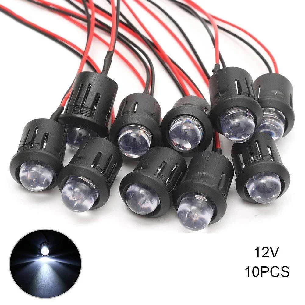 Imagem -02 - Pré-wired Water Clear Bulb Lâmpada Led Emitindo Diodos 12v Vermelho Verde Azul Branco Luz uv Faça Você Mesmo Decoração para Casa 10 mm 10 Pcs