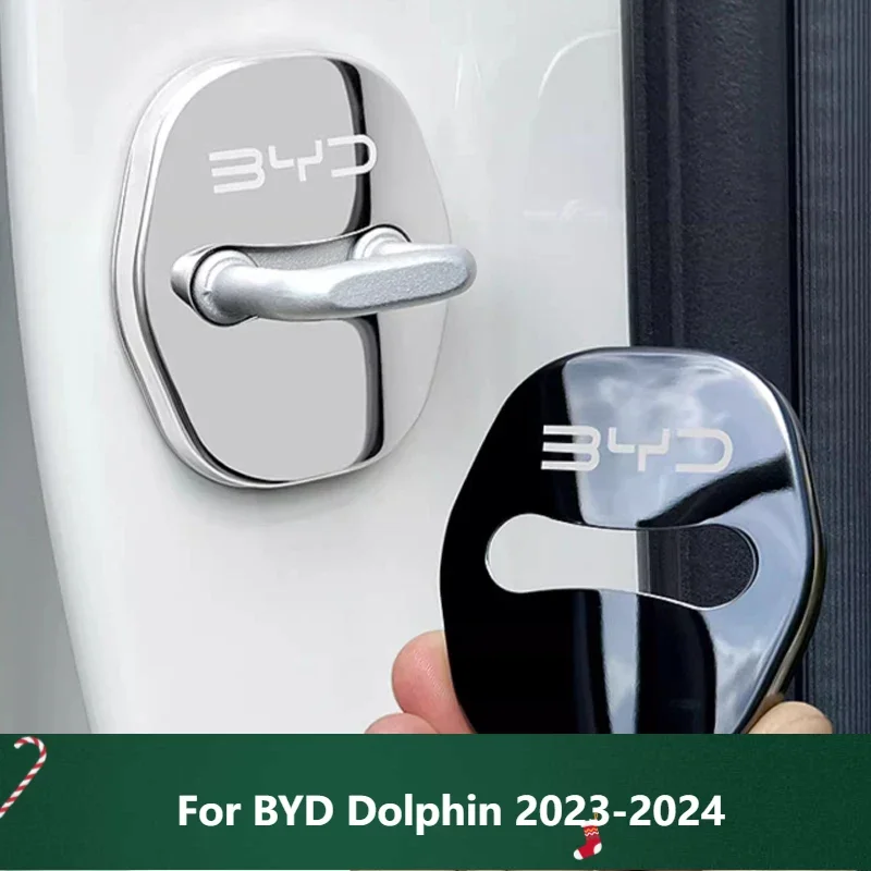 

Car Door Lock Protection Cover Stainless Steel Wear Resistant Auto Exterior For BYD Dolphin 2023-2024