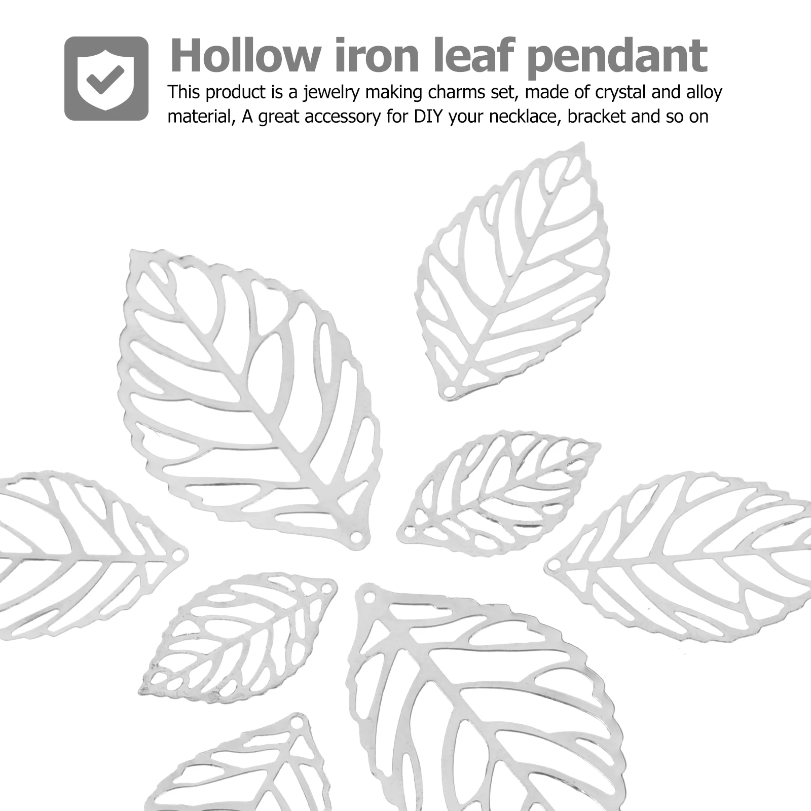 

Leaf Pendant Craft Charms for Jewelry Making 2 Bags Hollow Metal Beads Earrings DIY Supplies Alloy Pattern Accessories Safe