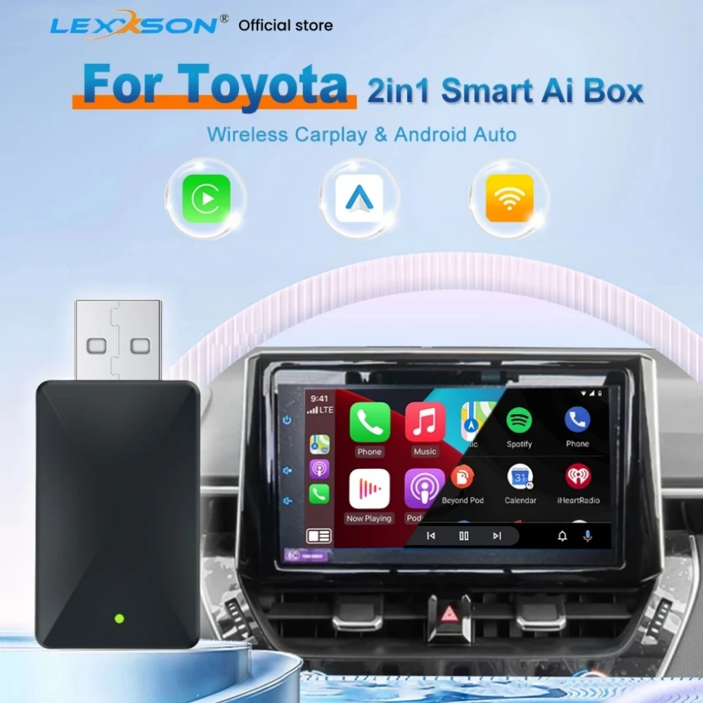 Wired to Wireless 2 in 1 Carplay 5G Wifi Non-inductive Connection For Toyota Aygo 86 Yaris GR86 Mirai Aygo X bZ4X GR Corolla