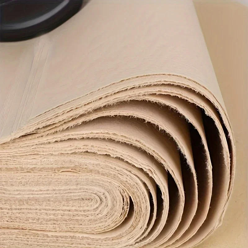 100 Sheets of Thick Imitation Ancient Rough Edge Rice Paper, Beginner Calligraphy Practice