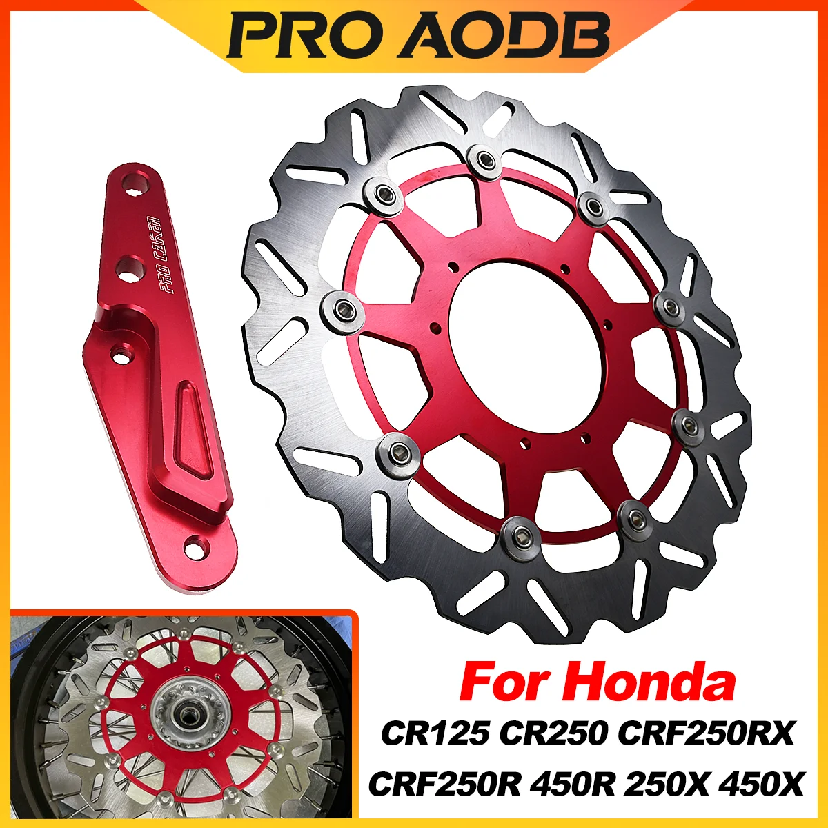 

320MM Front Brake Disc Brake Caliper Adaptor Bracket For Honda CR125 CR250 CRF 250R CRF450R 250X 450X CRF250RX 450RX 2004-2023