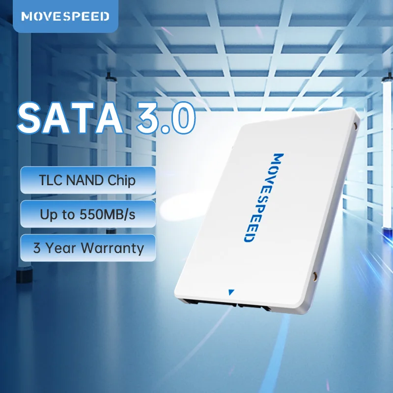 MOVESPEED TLC 칩 내장 솔리드 스테이트 드라이브, 노트북 데스크탑 노트북용 SATA III 드라이브, SATA3.0 SSD 512, 128, 256GB 