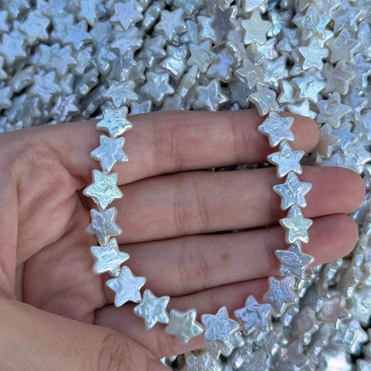 

10-11mmBaroque Five-Pointed Star Bead Natural Freshwater Pearl Necklace Jewelry Make DIY Bracelets Earring Accessories Wholesale