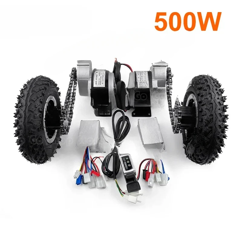 500W Dual Drive Cart Conversion Kit Easy Carry 200Kg 8 Inch Wheel Set Electrical Pull Barrow Trolley Capacity