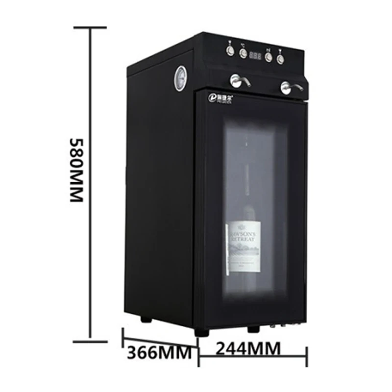 Dispensador de refrigerador de vino tinto de 7 a 18 ℃, refrigerador de escritorio de una sola Puerta, preservación de vacío de nitrógeno comercial, gabinete de nevera de vino de uva