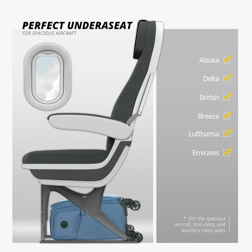 Compact Soft-Sided Spinner Luggage with Wheels, Carry-On Suitcase for Air Travel, Ideal for Short Trips, Medium Size