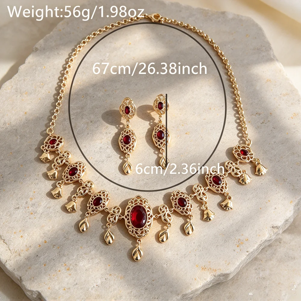 Middle Eastern Style Stone Dangle Head Chain Hollow Metal Ornament For Festival Themed Party Jewelry