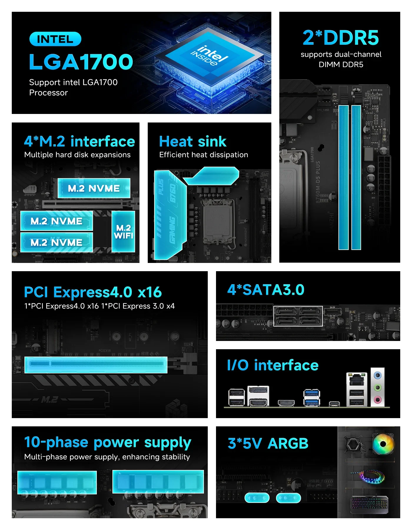 HUANANZHI B760M-D5 PLUS Mother - огляд і ціна Intel Cpu Core I9
