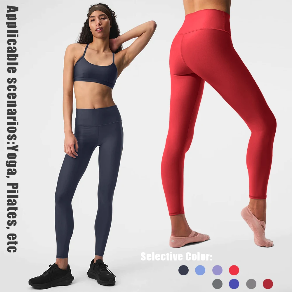 AL Yoga Pants Women's Sports High Waist Hip Lifting Pants Bottoms Tight High Waist Outdoor  dopamine Color Pilates Yoga Pants