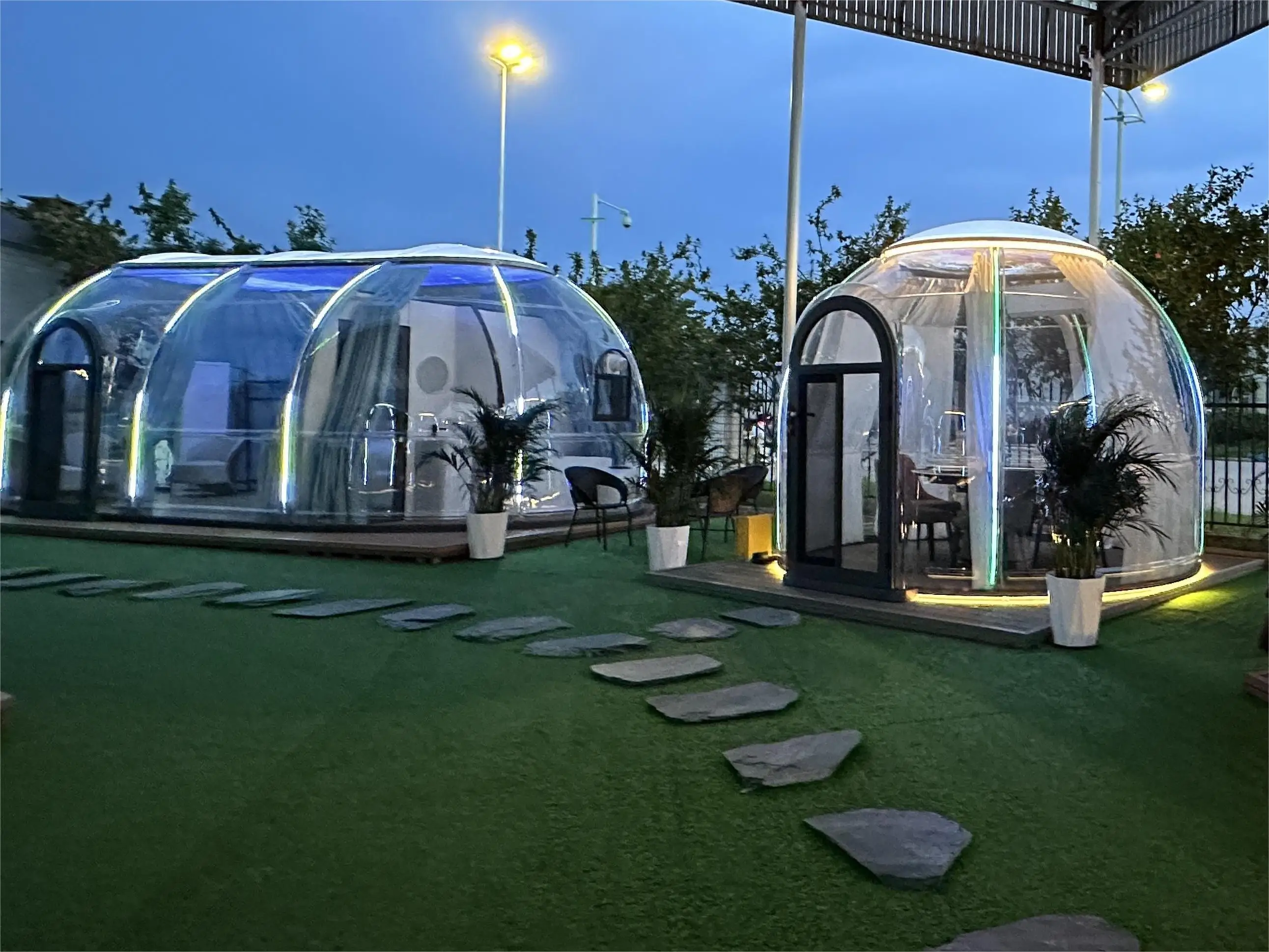 6-8 Person Dome Extendable Round Tent for Sale Tiny Glamping  House Luxury Resort Hotel Prefab Houses Outdoor Bubble Room
