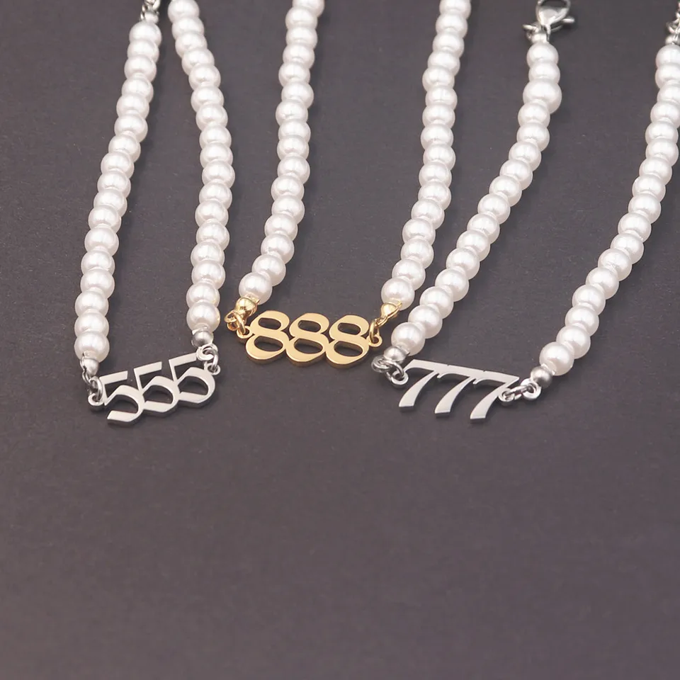 Angel Numbers Charm Bracelet, Aço Inoxidável, Cor do Ouro, Lucky