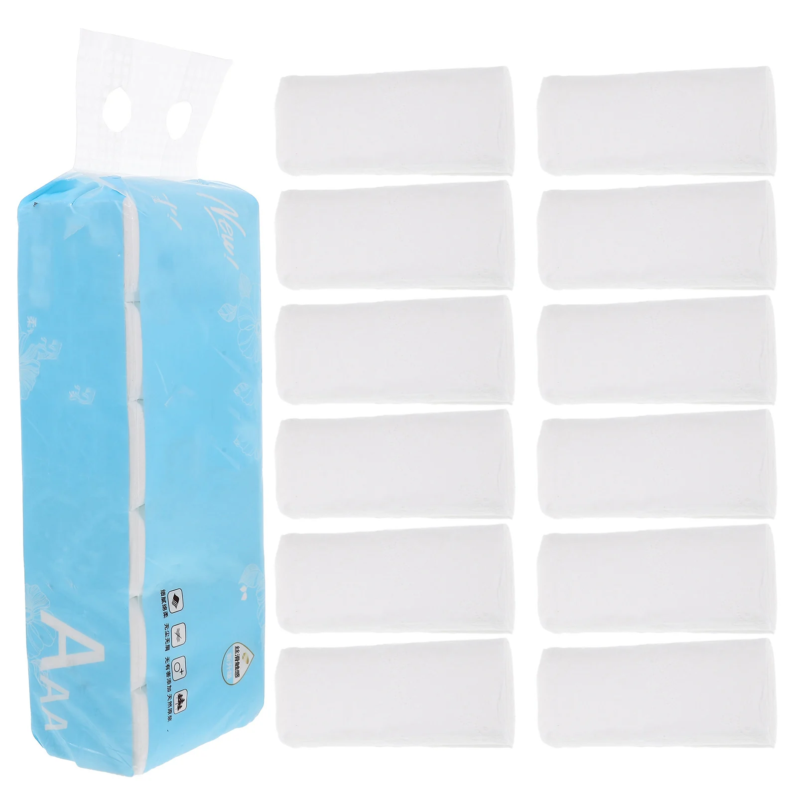 

Coreless Toilet Paper 12 Rolls Mini Size Soft Strong Absorbent Roll Paper for Home Office Hotel Hiking