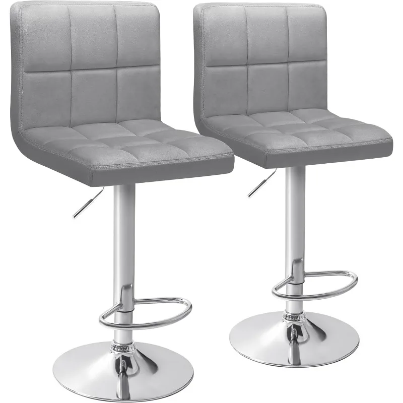 Homall Bar Stools Modern PU Leather Adjustable Swivel Barstools, Armless Hydraulic Kitchen Counter Bar