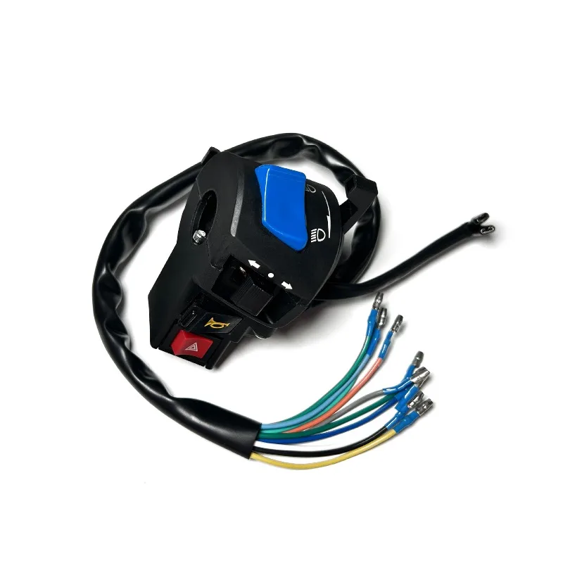 Motorcycle Double Flash Switch Assembly,Left Handlebar Refit Type,125 Model Warning Emergency Light Handlebar Accessory