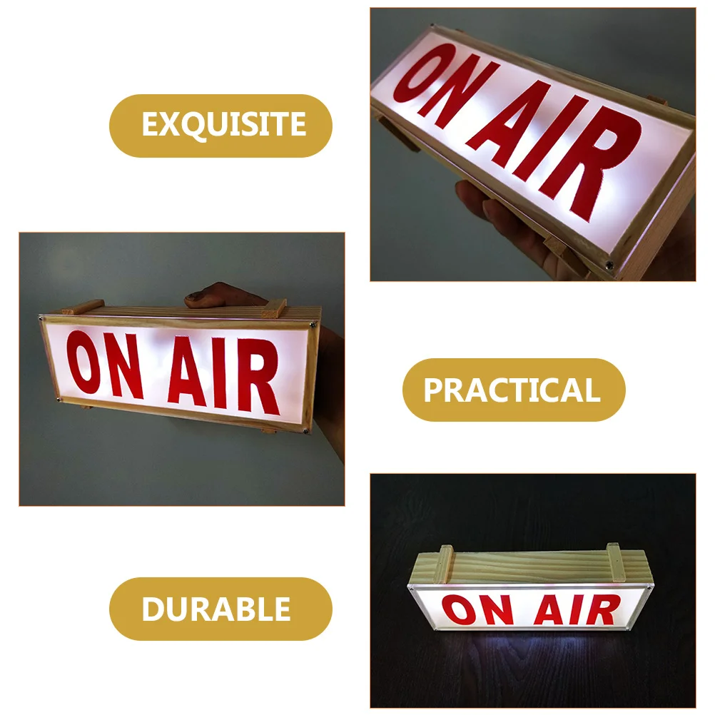 Letter Solid Wood Light Box Night Office Neon Air Wireless Sign Button Plastic Recording