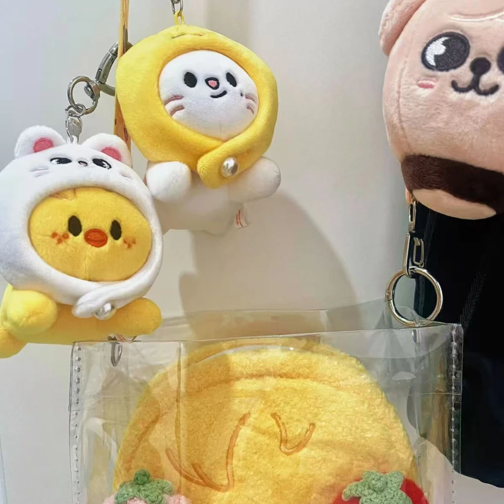 

New Skzoo Stray Kids Plush Egg Keychain Rabbit Fur Mini Plush toy Han Pendant Keychain Fans Gift Animals Stuffed Plushie Doll